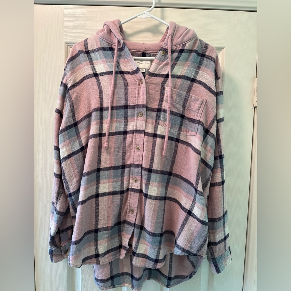 AE Oversized hoodie flannel shirt